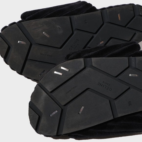 Celine Phoebe Philo Boxy Velvet Slides 37 - Picture 3 of 5